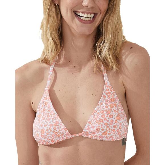 COTTON ON Women's Floral-Print Slider Triangle Bikini Top Pansy Floral L 14557 - Picture 1 of 2